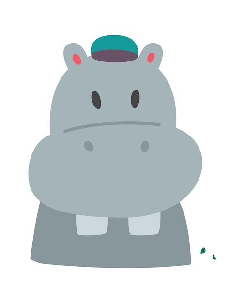 Cute hippo head