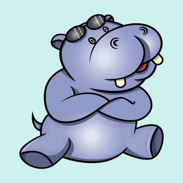 Vector a cute hippopotamus is in style