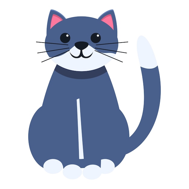 Вектор Икона милой домашней кошки карикатура на милую домашнюю кошку векторная икона для веб-дизайна изолирована на белом фоне