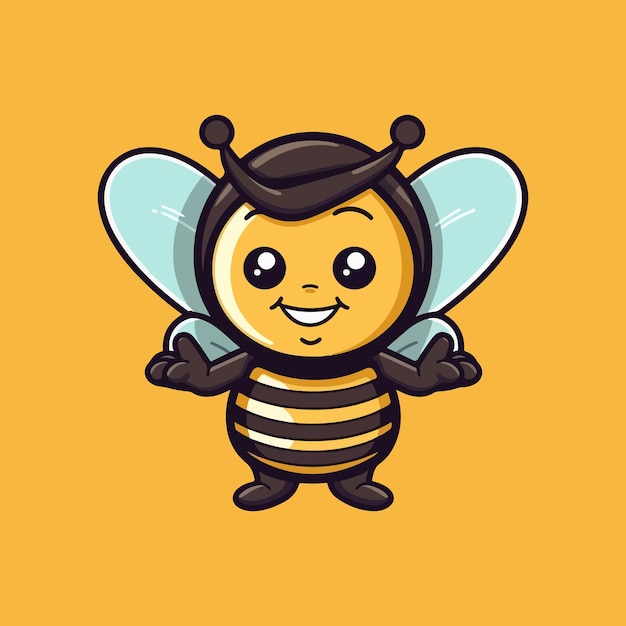 Cute honey bee cartoon vector illustration