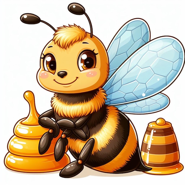 Cute Honey Bee Vector Cartoon illustratie