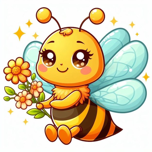 Cute Honey Bee Vector Cartoon illustration