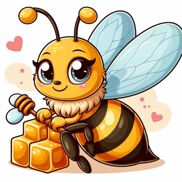 Cute honey bee vector illustrazione di cartoni animati