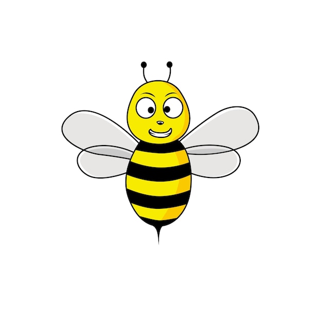 cute honey bee vector illustration. animal logo template.