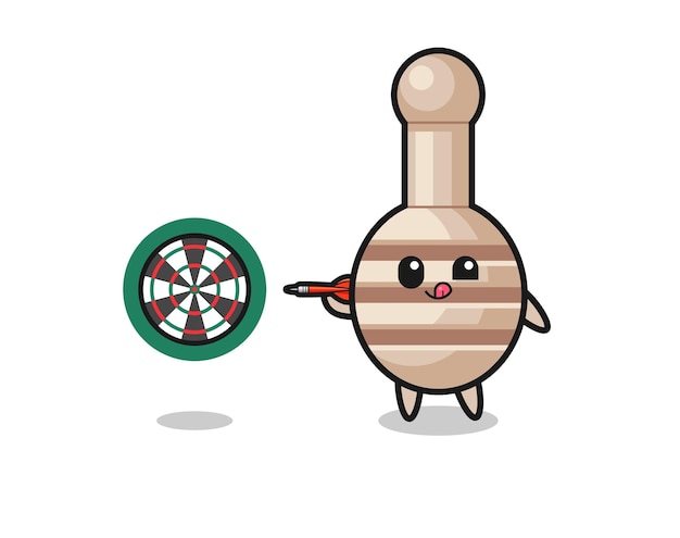 Cute honey dipper is playing dart cute design