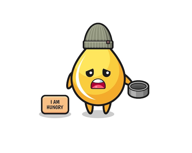 Cute honey drop beggar cartoon character , cute design