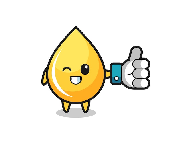 Cute honey drop with social media thumbs up symbol , cute style design for t shirt, sticker, logo element