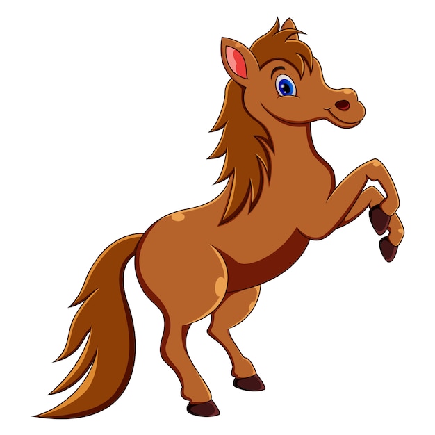 Vector cute horse cartoon jumping