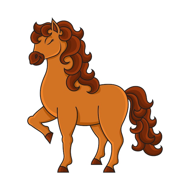 Cute horse farm animal cartoon character