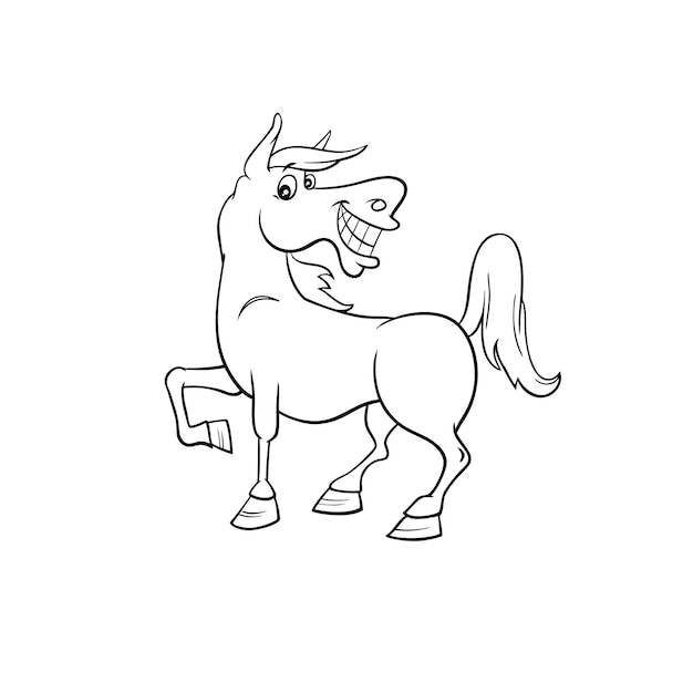 Vector cute horses coloring page