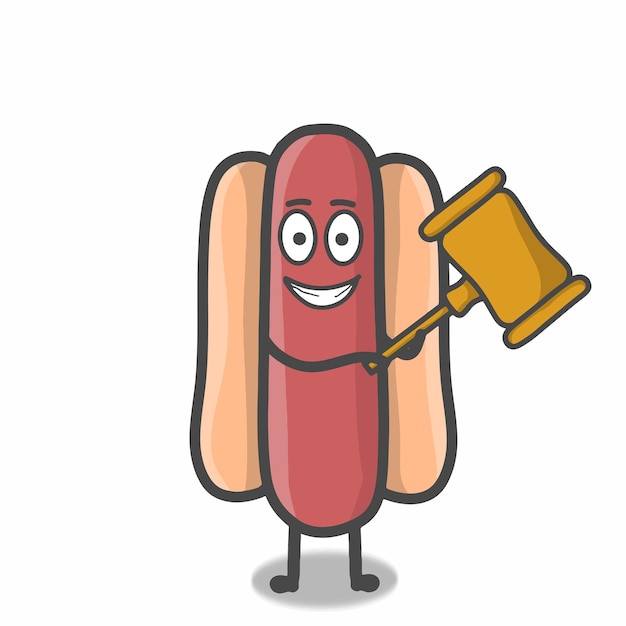 Cute hotdog character vector template design illustration