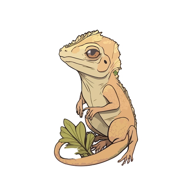 Vector cute house lizard cartoon style