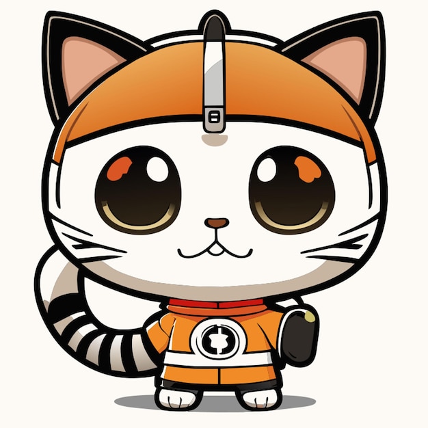 cute human body cat vector illustration