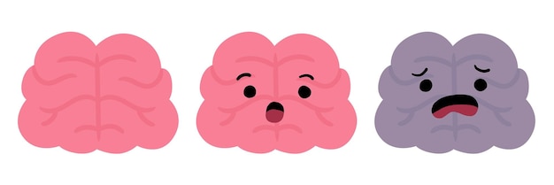 Cute Human Organ Brain Medical Anatomy Cartoon Character