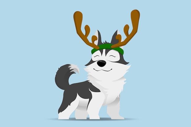 Simpatico huskdeer per il giorno di natale