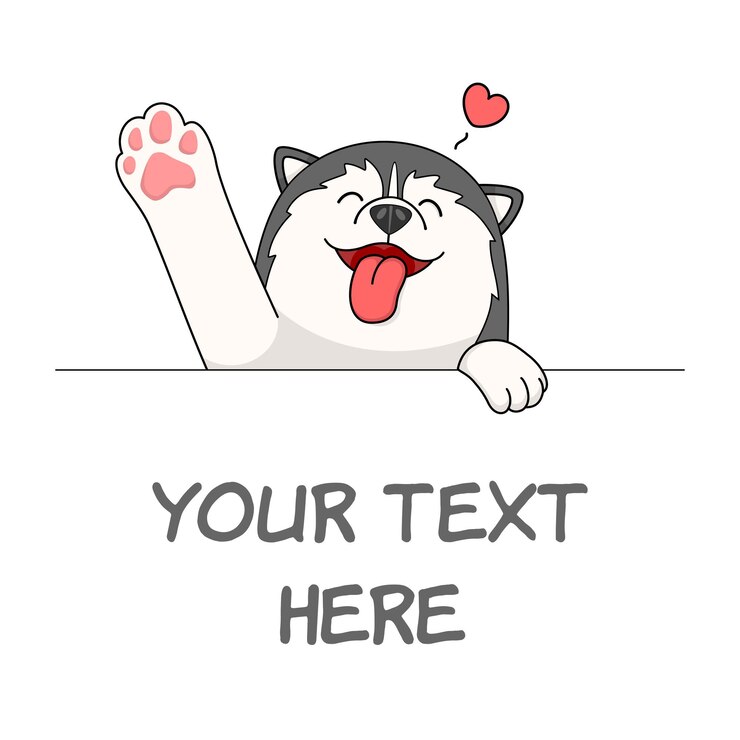 Vector cute husky dog with love
