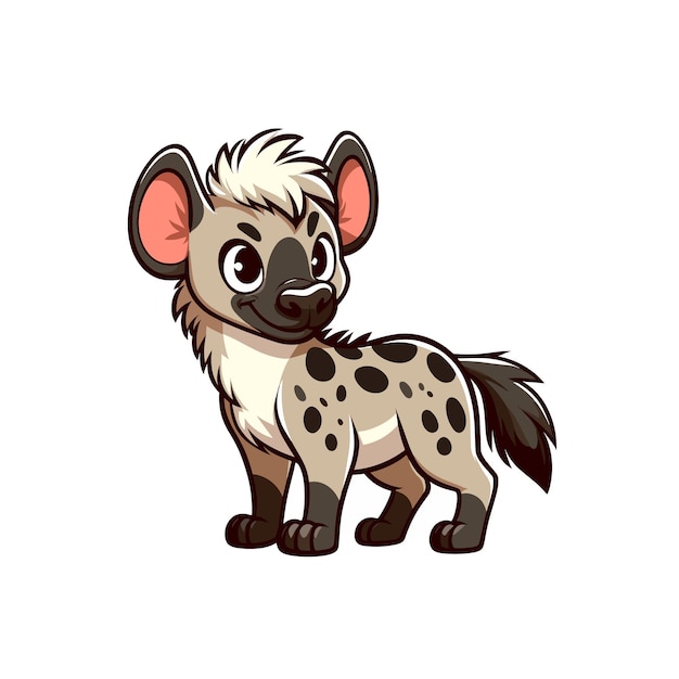 Vector cute hyena cartoon vector on white background