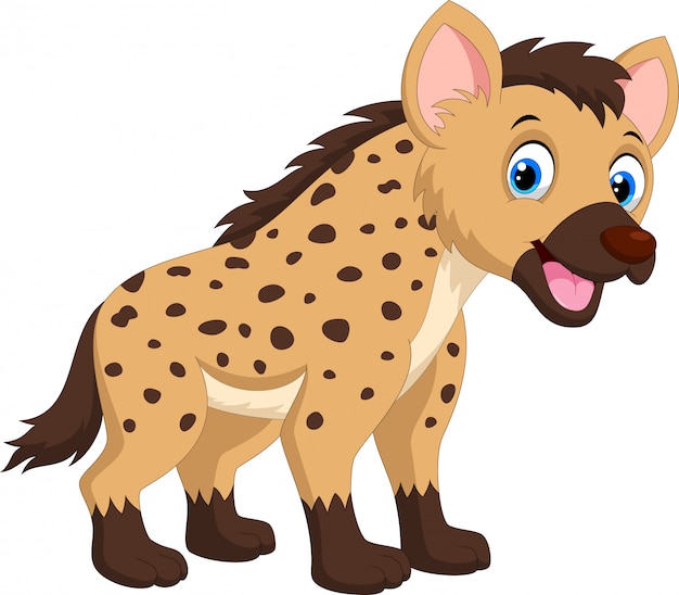 Vector cute hyena cartoon