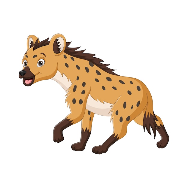 Vector cute hyena cartoon