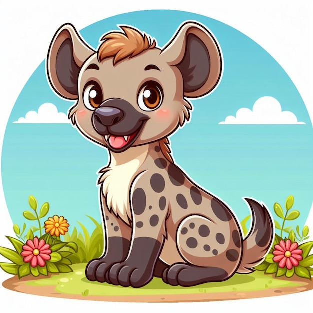 Cute Hyena Vector Cartoon illustration