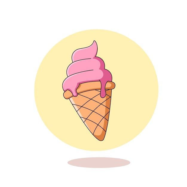 Cute ice cream cartoon vector illustration