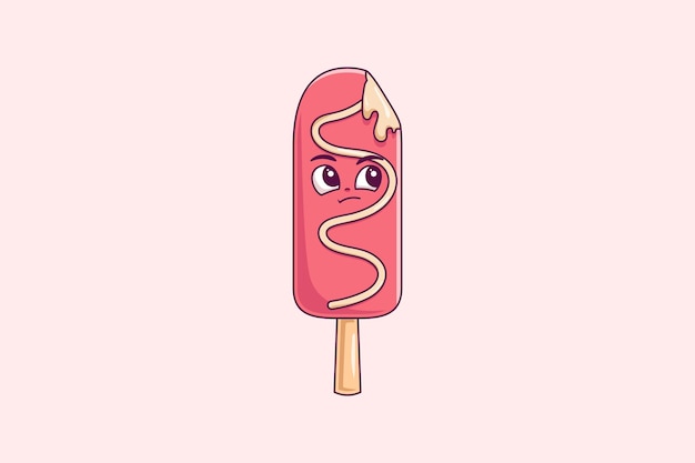 Cute Ice Cream Character Design Illustration