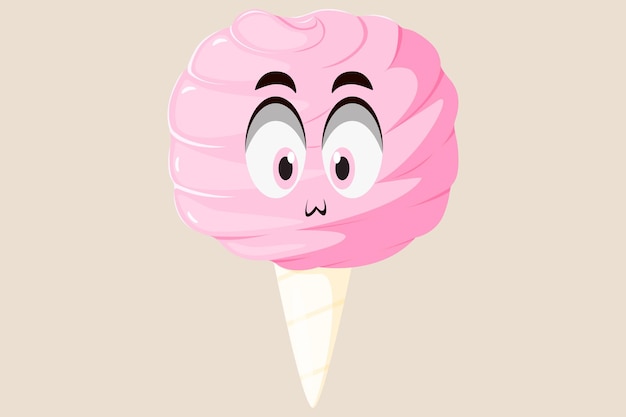 Vector cute ice cream character design illustration