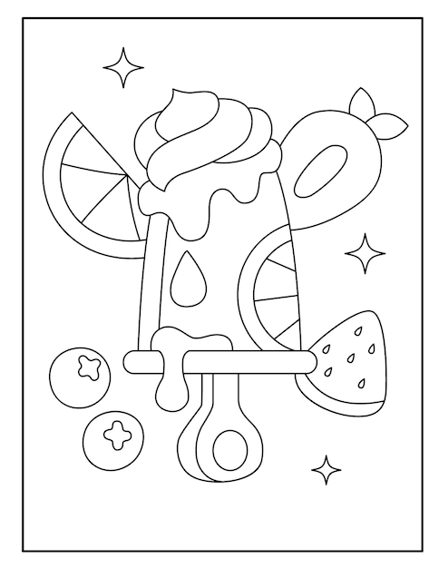 Cute ice cream coloring page