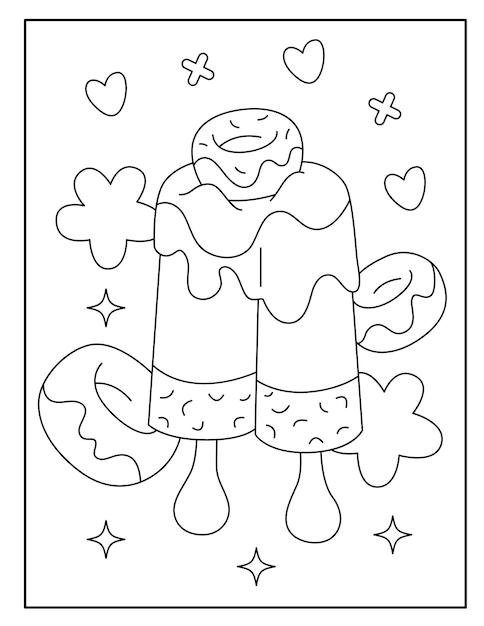 Cute ice cream coloring page