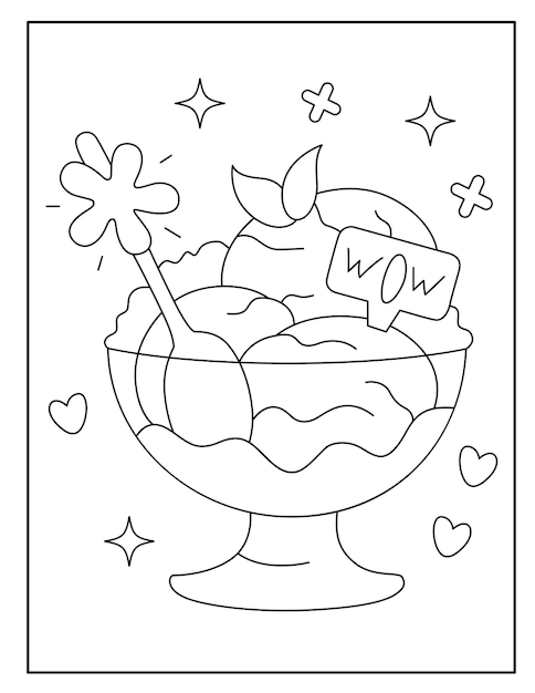 Cute ice cream coloring page