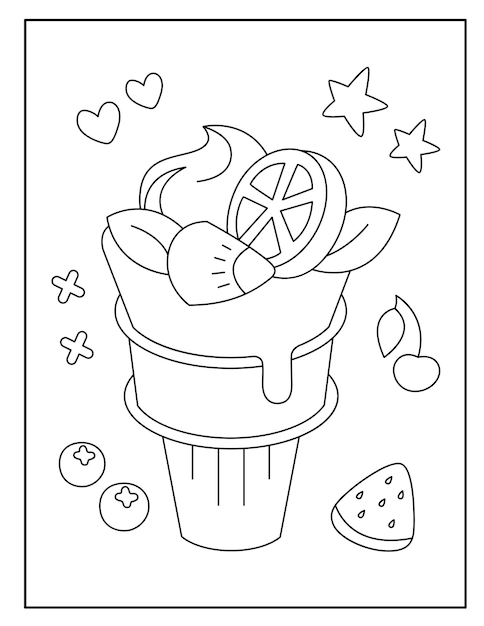 Cute ice cream coloring pages