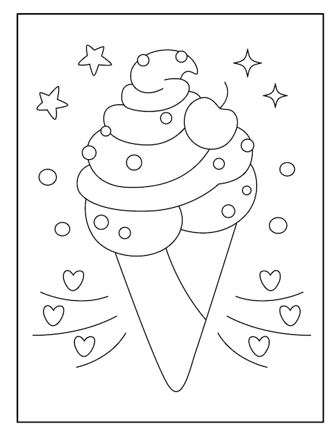 Cute ice cream coloring pages