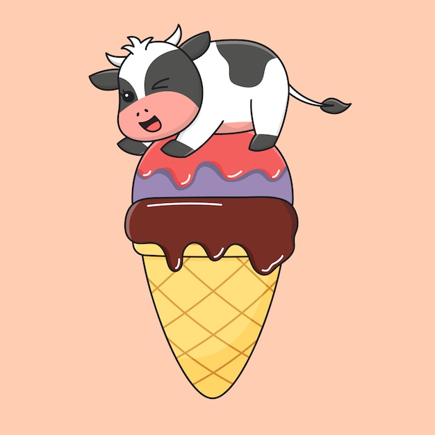 Cute ice cream cow