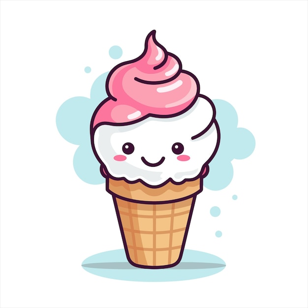 A cute Ice Cream flat illustration icecream vector drawing colorful cartoon icecream illustration