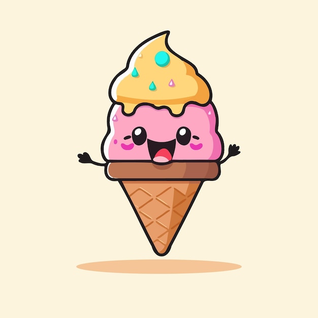 Vector cute ice cream illustration