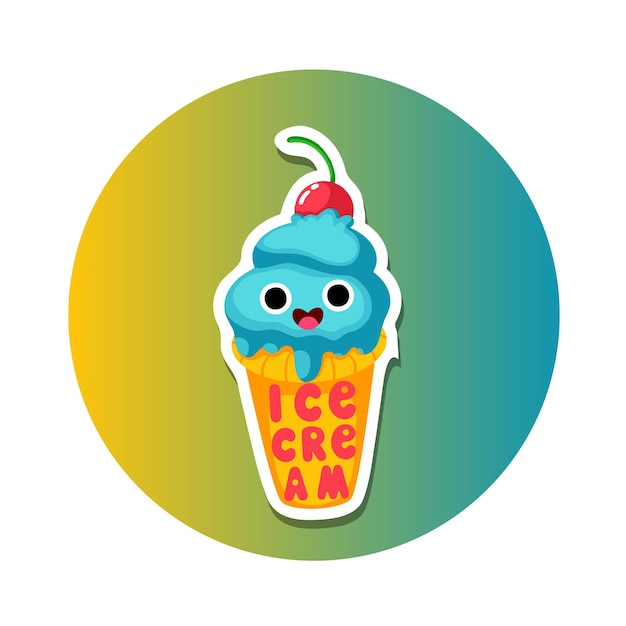 cute ice cream mascot