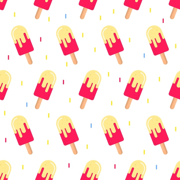 Vector cute ice cream seamless pattern vector