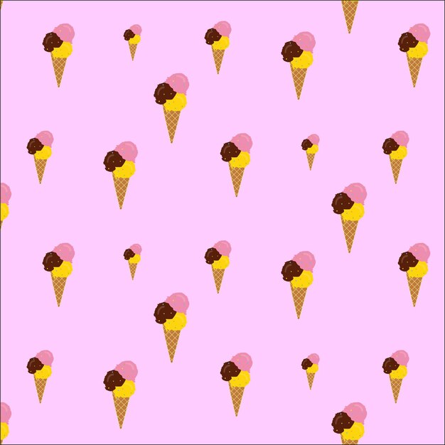 Cute ice cream seamless pattern