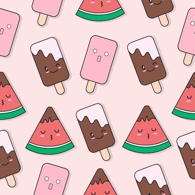 귀여운 아이스크림 원활한 패턴