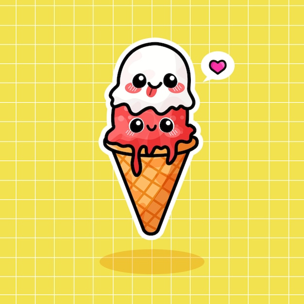 Cute ice cream vector