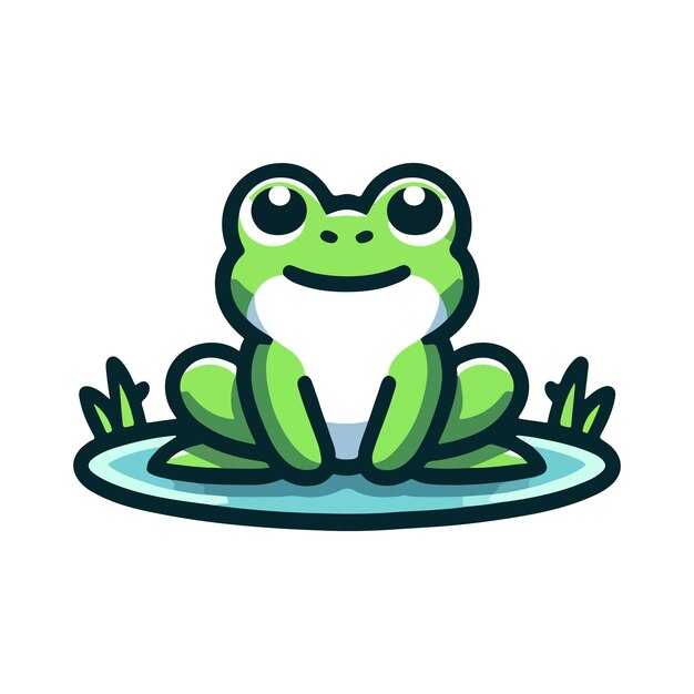 Vector cute icon character frog