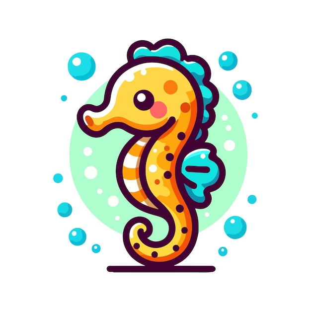 cute icon character seahorse