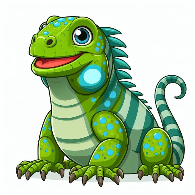 Иллюстрация мультфильма Cute Iguana Vector