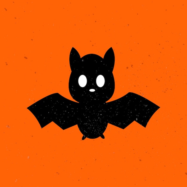 Vettore illustrazione carina di bat happy halloween pipistrello carino vettoriale personaggi magici disegnati a mano per bambini ideale per stampe di poster di carte