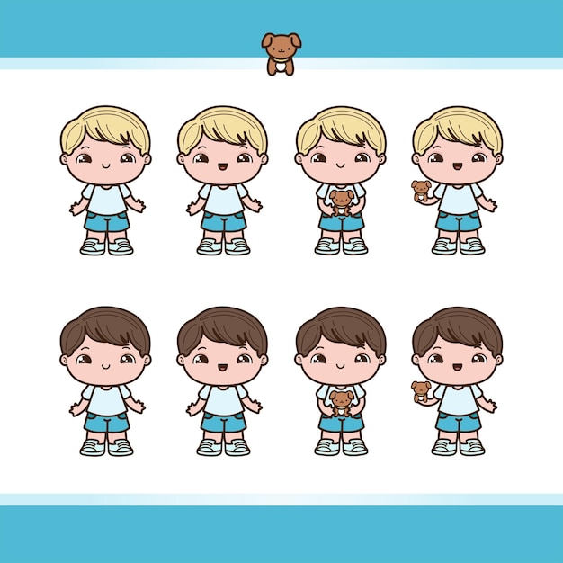 cute illustration of boys