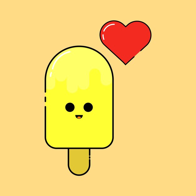 Vector cute illustration of ice cream