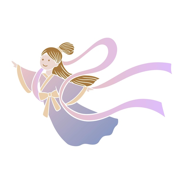 Cute illustration of the MidAutumn Festival fairy Change