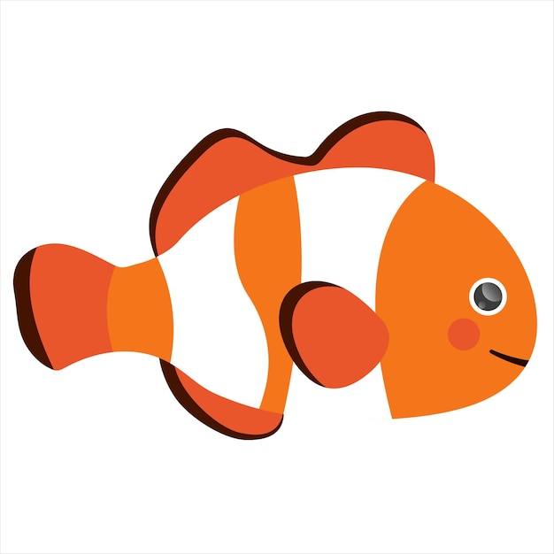 Симпатичная иллюстрация рыбы-клоуна для детских книг и журналов