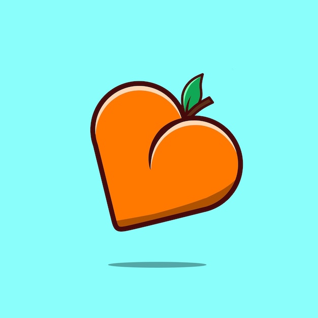 Вектор Милая иллюстрация фруктов в форме сердца