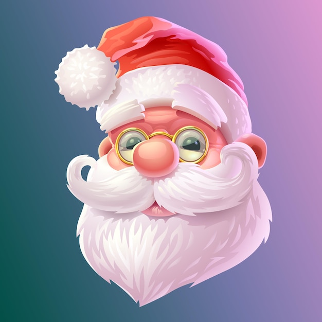 cute illustration of santa claus with glasses